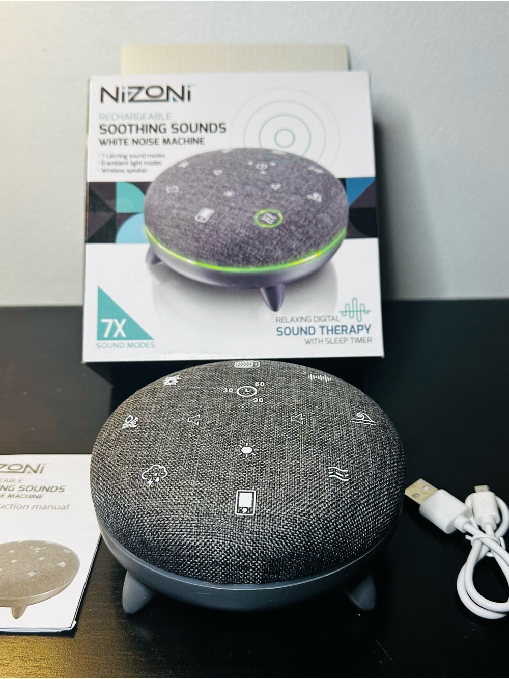 Rechargeable White Noise Machine - Gray